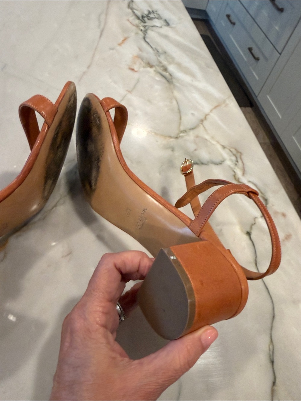 🔥Mansur Gavriel Cognac Leather Ankle-Strap Sandals - Picture 7 of 7